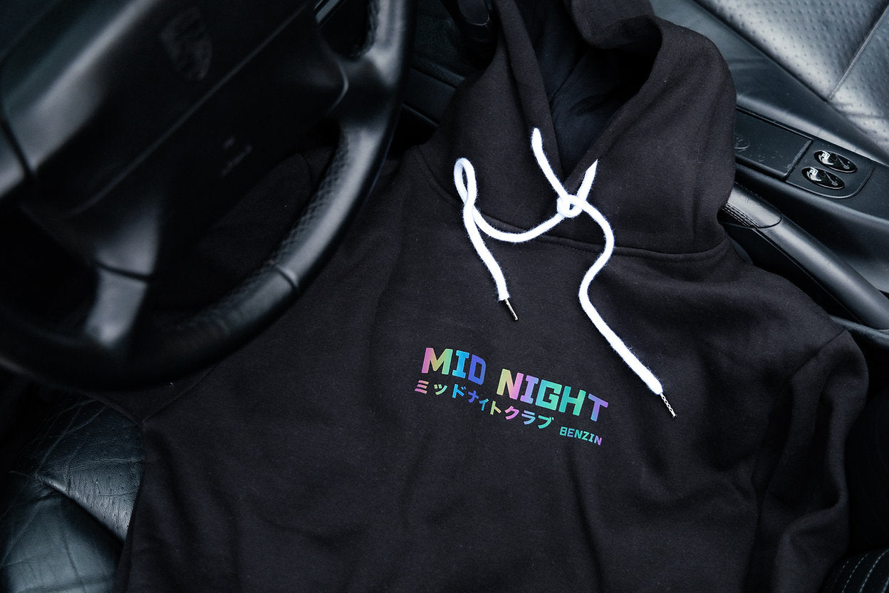 Hoodie Benzin Midnight Club - Noir Holographique