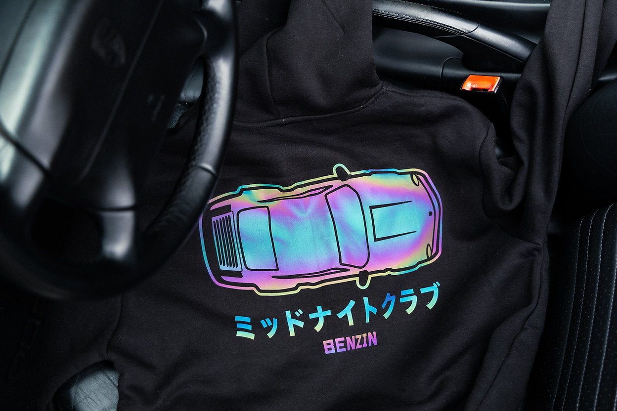 Hoodie Benzin Midnight Club - Noir Holographique