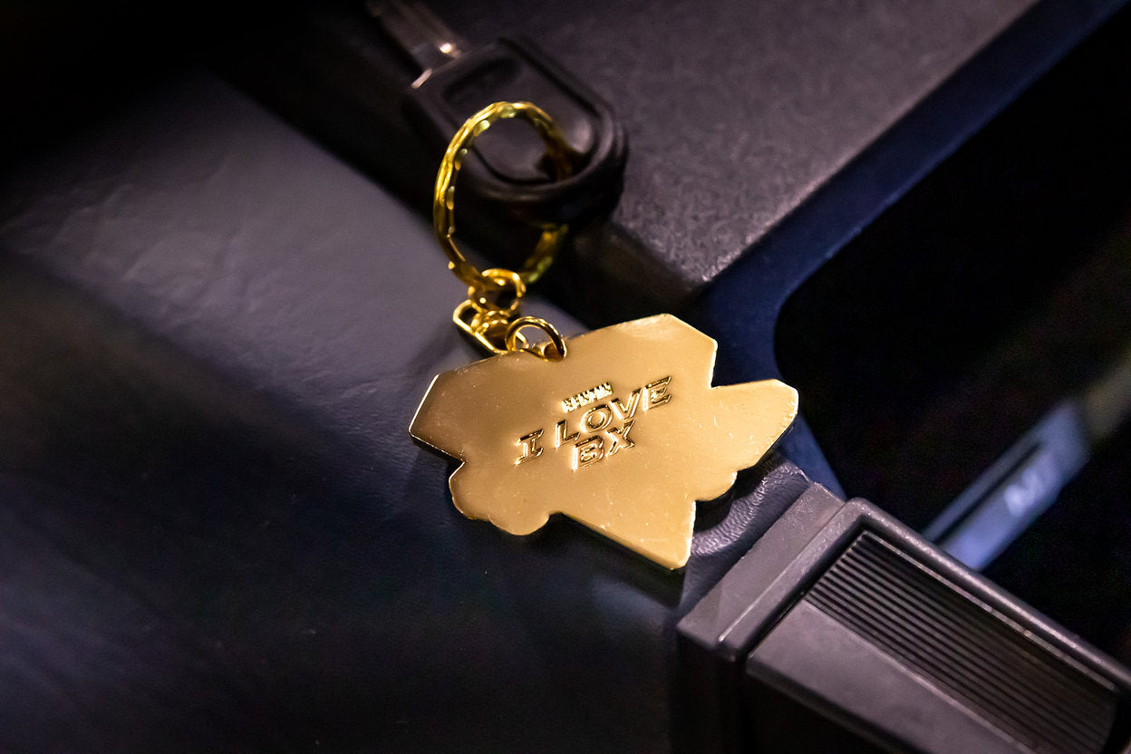I Love BX metal keychain