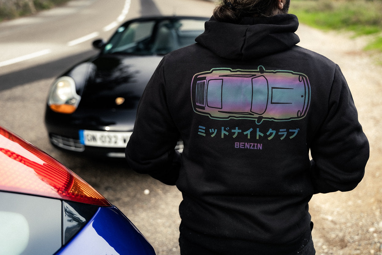 Hoodie Benzin Midnight Club - Noir Holographique