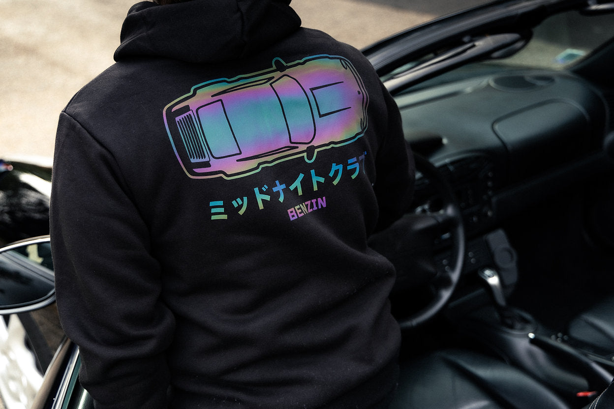 Hoodie Benzin Midnight Club - Noir Holographique