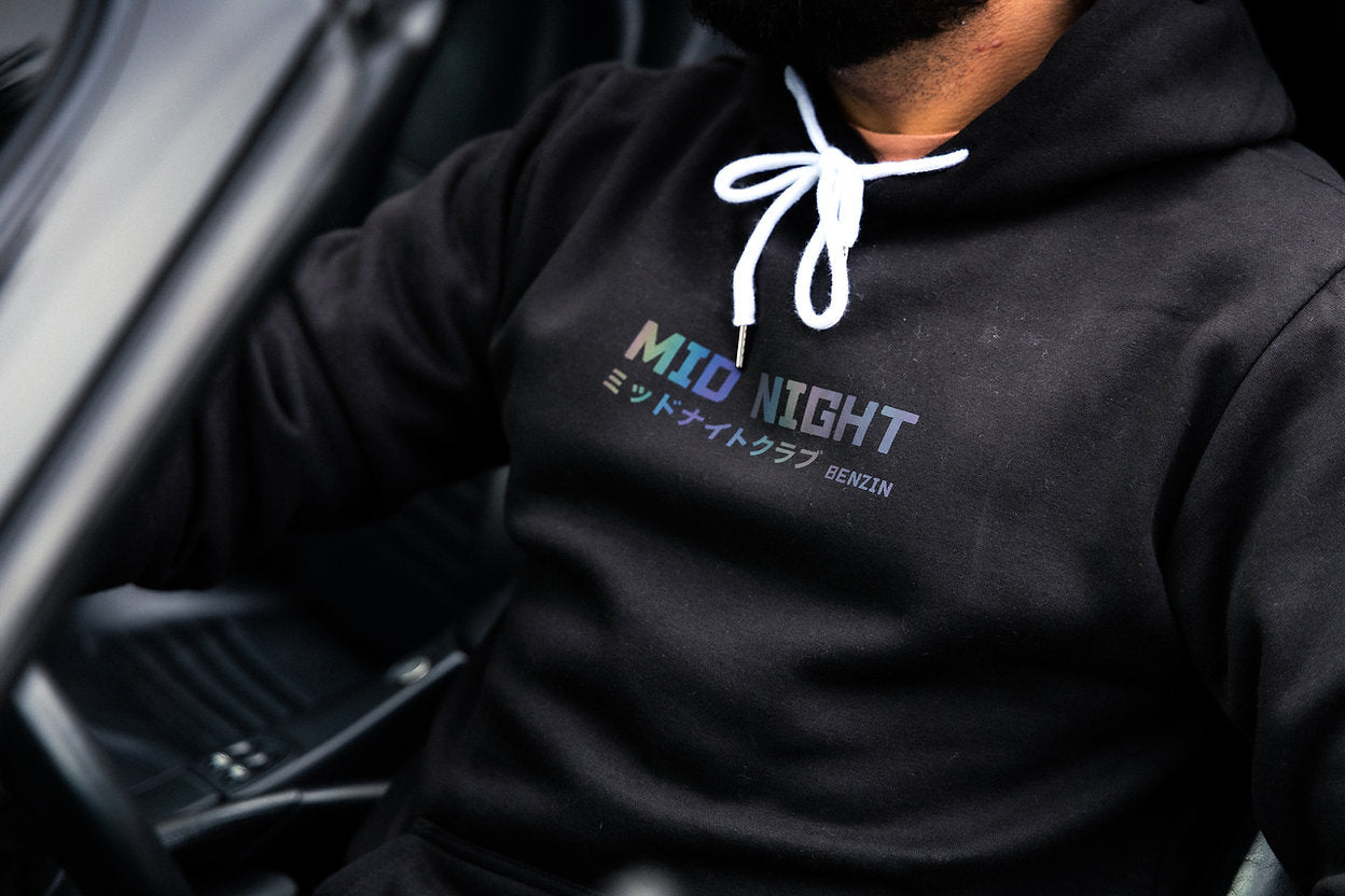 Hoodie Benzin Midnight Club - Noir Holographique