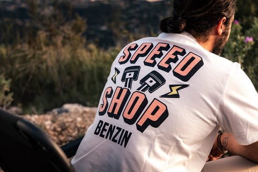 T-shirt Benzin Speedshop - Blanc